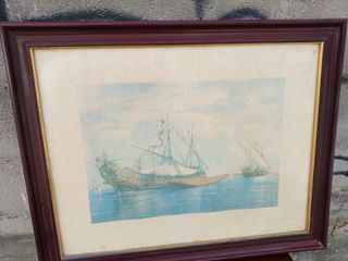 Cuadro antiguo barco velero