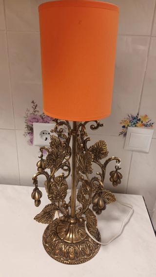 Lampara mesa vintage bronce