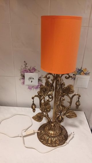 Lampara mesa vintage bronce