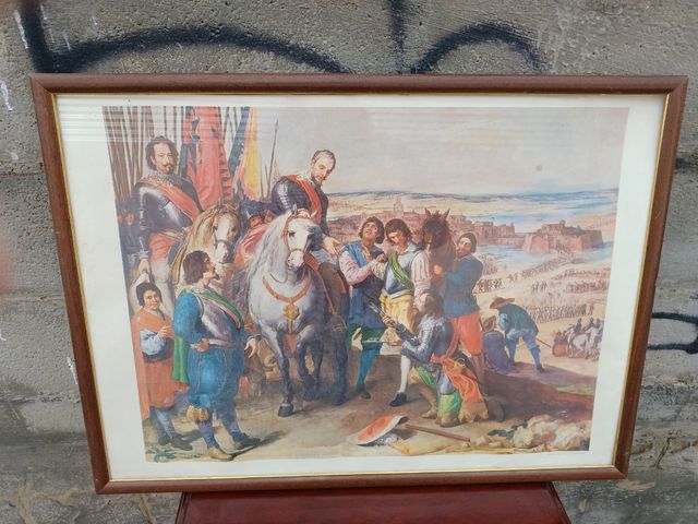 1 Cuadros antiguo de escena histórica