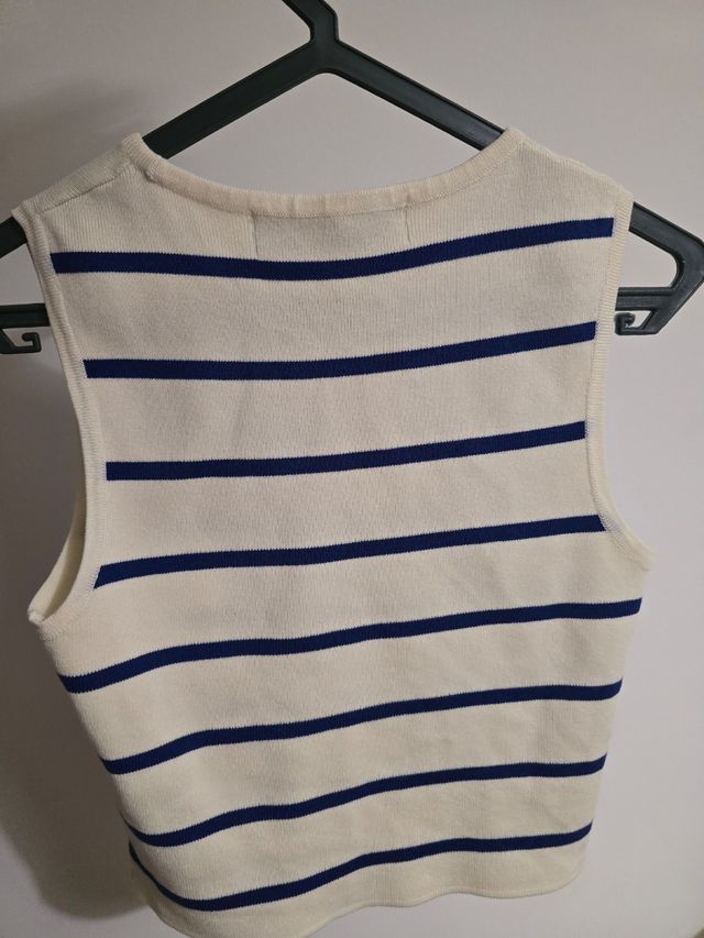 Top Primark Listrado Azul e Branco