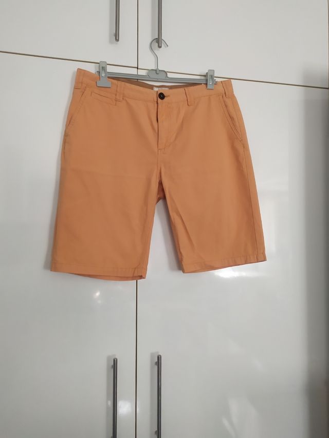 Shorts hombre algodón naranja talla 46