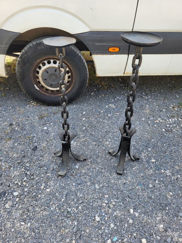 2 Soportes macetas metal negro