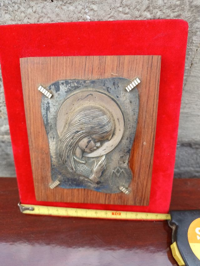 Cuadro Virgen Niña Metal