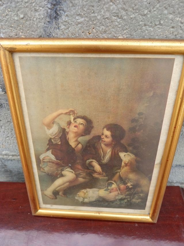 Cuadro Clásico Niños con Frutas