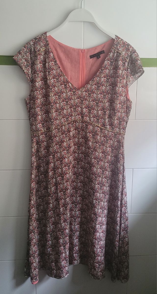 Vestido midi estampado seda