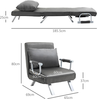 Poltrona Letto Singolo 3 in 1 con Schienale Reclin