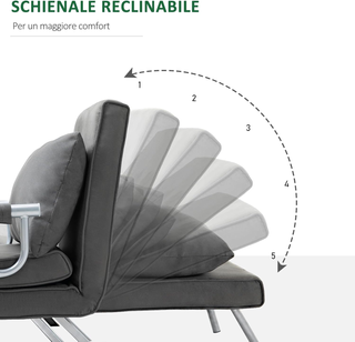 Poltrona Letto Singolo 3 in 1 con Schienale Reclin