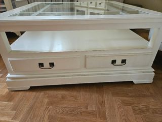 Precio negociable  Mesa centro blanca madera pino