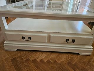 Precio negociable  Mesa centro blanca madera pino