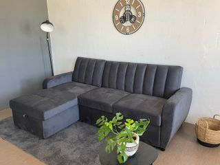 Sofá Cama - Arcón y respaldo reclinable