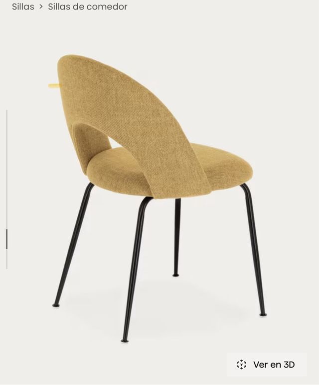 Silla comedor Kave Home Mahalia mostaza