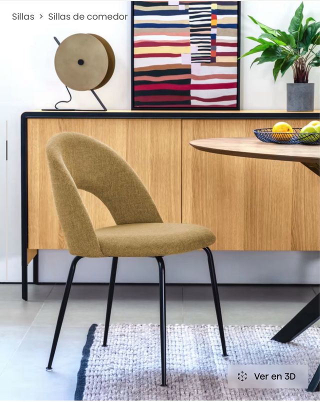 Silla comedor Kave Home Mahalia mostaza