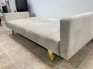 Sofá cama con respaldos reclinables -beige-