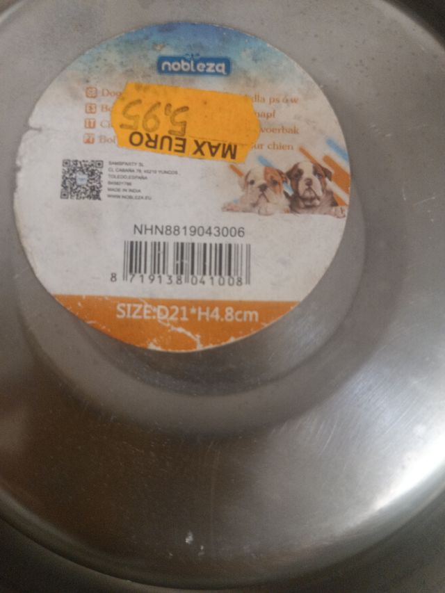 Comedero perro Nobleza - 4,8cm