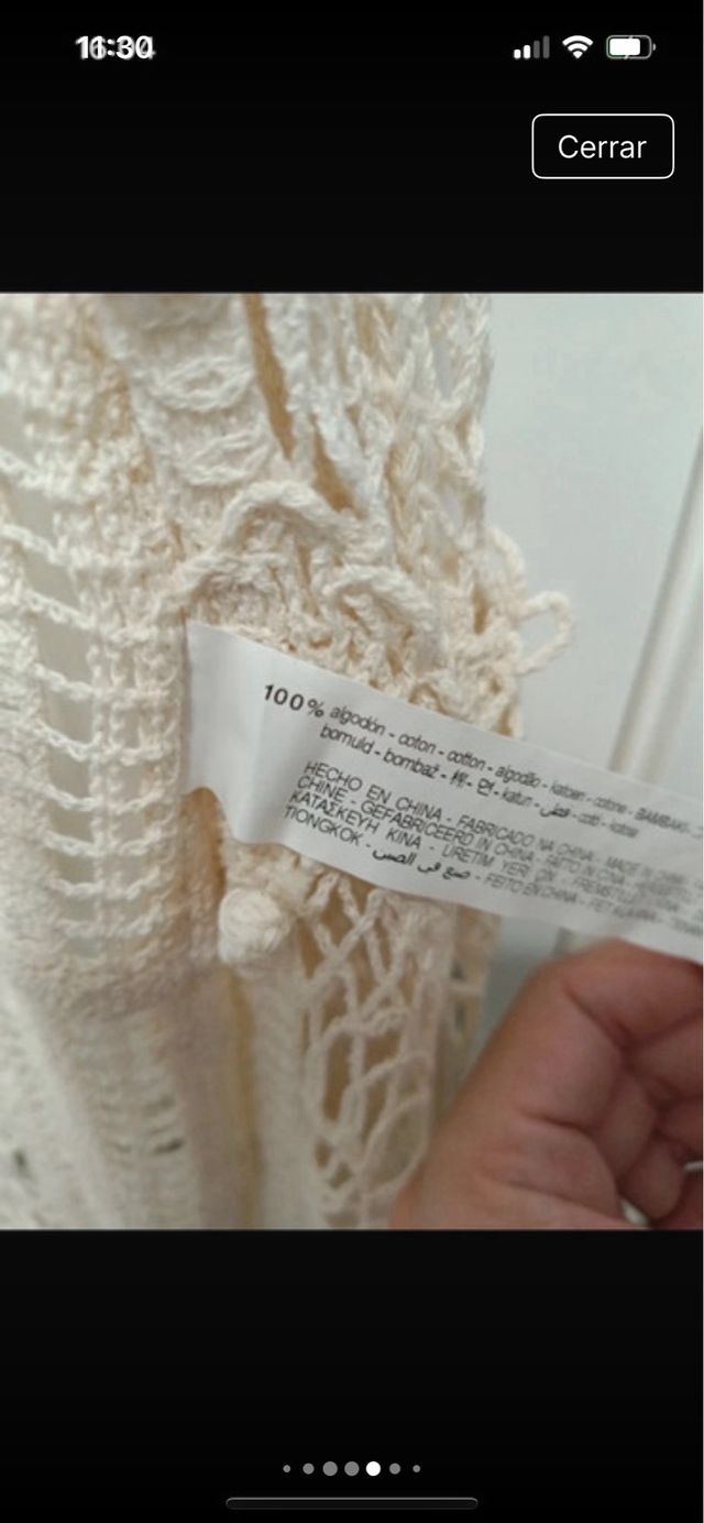 Chaleco largo beige Zara