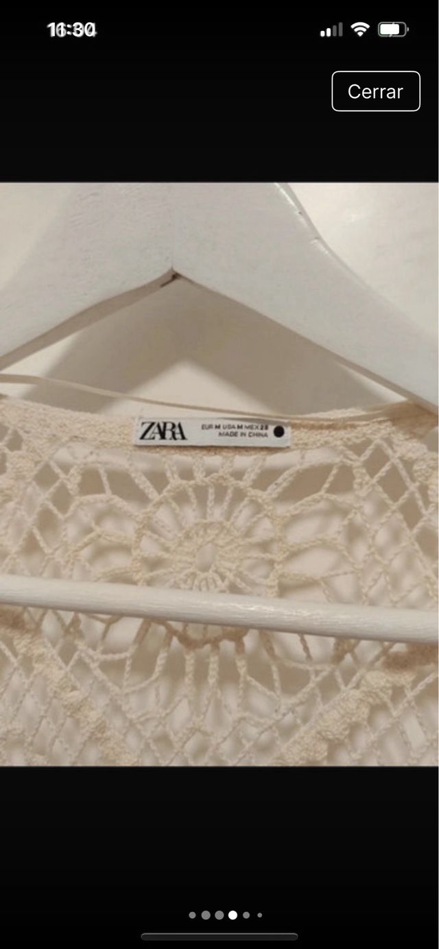 Chaleco largo beige Zara