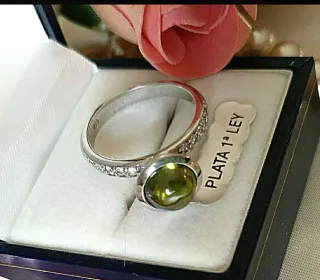 Anillo Plata Olivina - 925