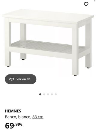 Banco Hemnes blanco Ikea - 83cm
