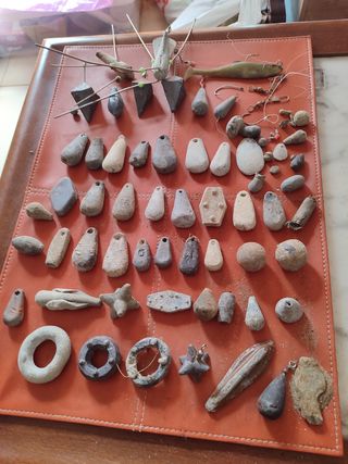 Plomos de pesca antiguos - 50 piezas