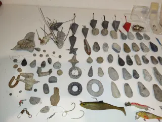 Plomos de pesca antiguos - 50 piezas