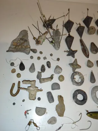 Plomos de pesca antiguos - 50 piezas
