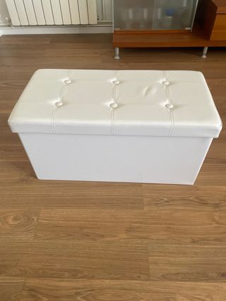 Baúl almacenaje blanco - Piel sintética cap 80L