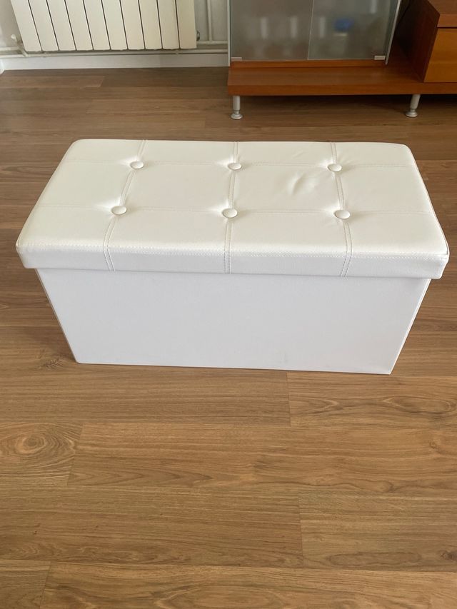 Baúl almacenaje blanco - Piel sintética cap 80L