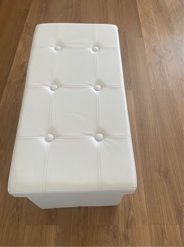 Baúl almacenaje blanco - Piel sintética cap 80L