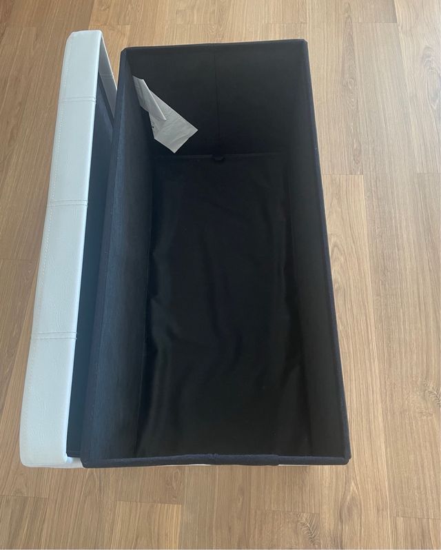 Baúl almacenaje blanco - Piel sintética cap 80L