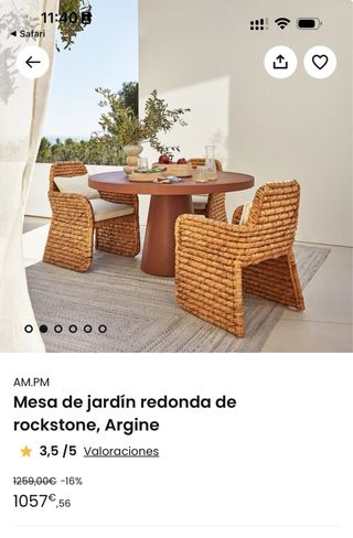 Argine - Tavola rotonda Rockstone di AM.PM