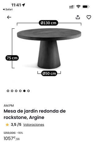 Argine - Tavola rotonda Rockstone di AM.PM