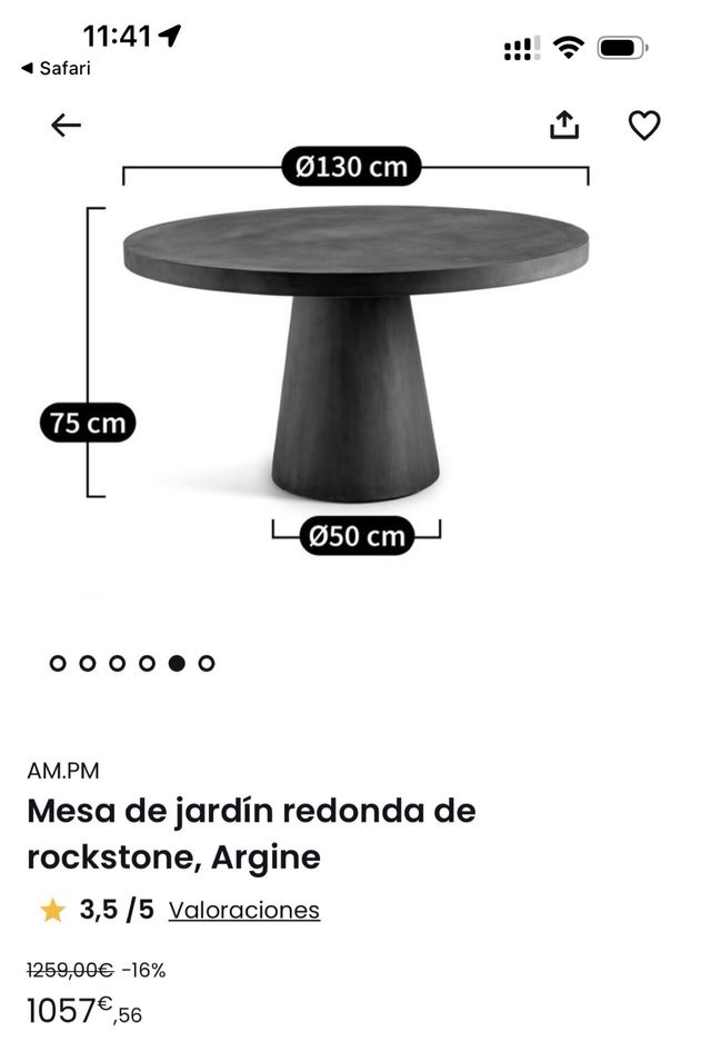 Mesa redonda Argine - Rockstone de AM.PM