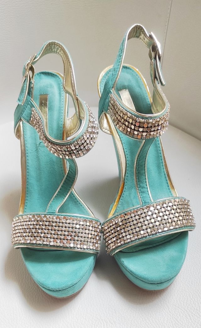 Sandalias plataforma turquesa