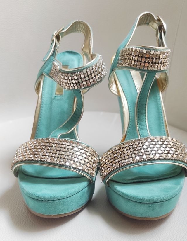 Sandalias plataforma turquesa