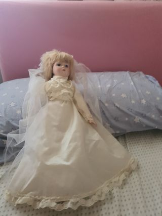 Bambola sposa ceramica vintage