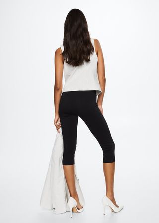 Leggins negros algodón media pierna, talla XS