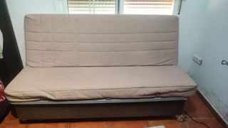 Sofá cama con cajón - beige