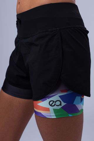 Shorts running Beam - negros y multicolor