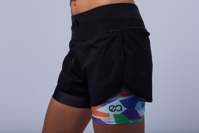 Shorts da corsa Beam - neri e multicolori