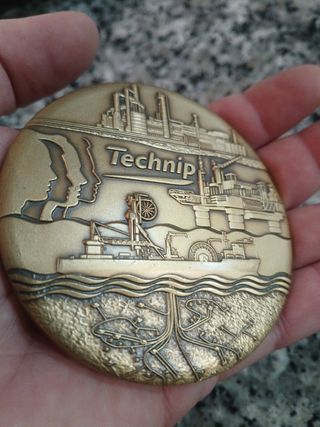 Medalla moneda Technip bronce