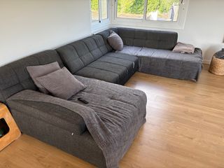 Sofá chaise longue gris