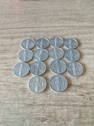 14 Monedas 50 céntimos pts.