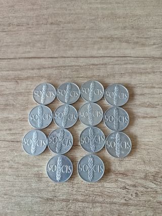 14 Monedas 50 céntimos pts.
