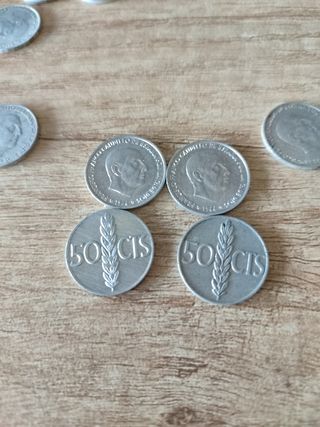 14 Monedas 50 céntimos pts.