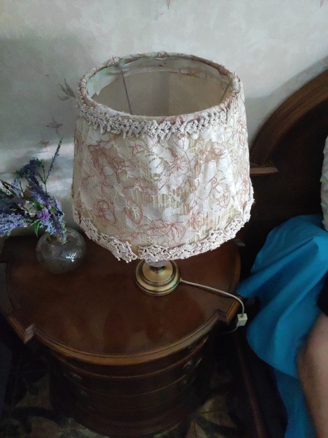 2 Lamparas mesita noche -Vintage-Beige/Dorado