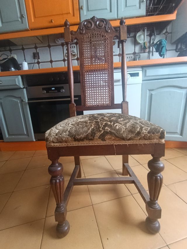 Silla Comedor Madera mimbre