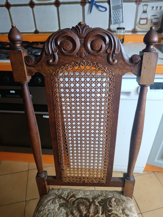 Silla Comedor Madera mimbre