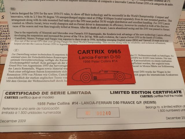 Lancia-Ferrari D50 Peter Collins #14