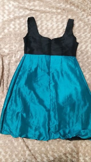 Vestido fiesta turquesa-negro